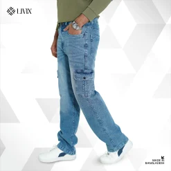 DENIM CARGO BAGGY PANT DBP003