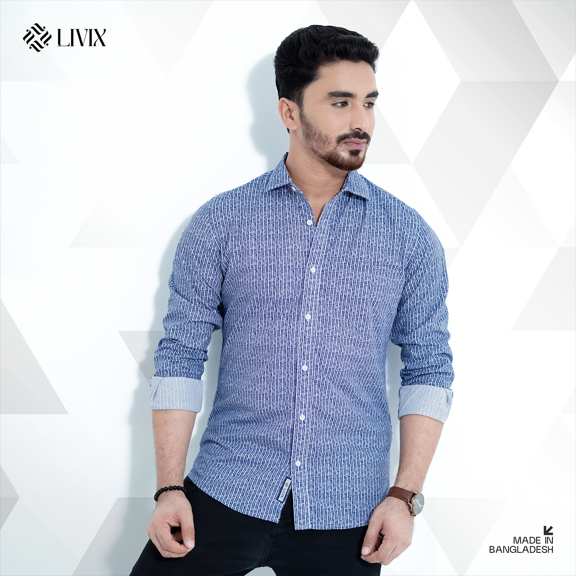 Men Classic Striped Exclusive Shirt LX 13