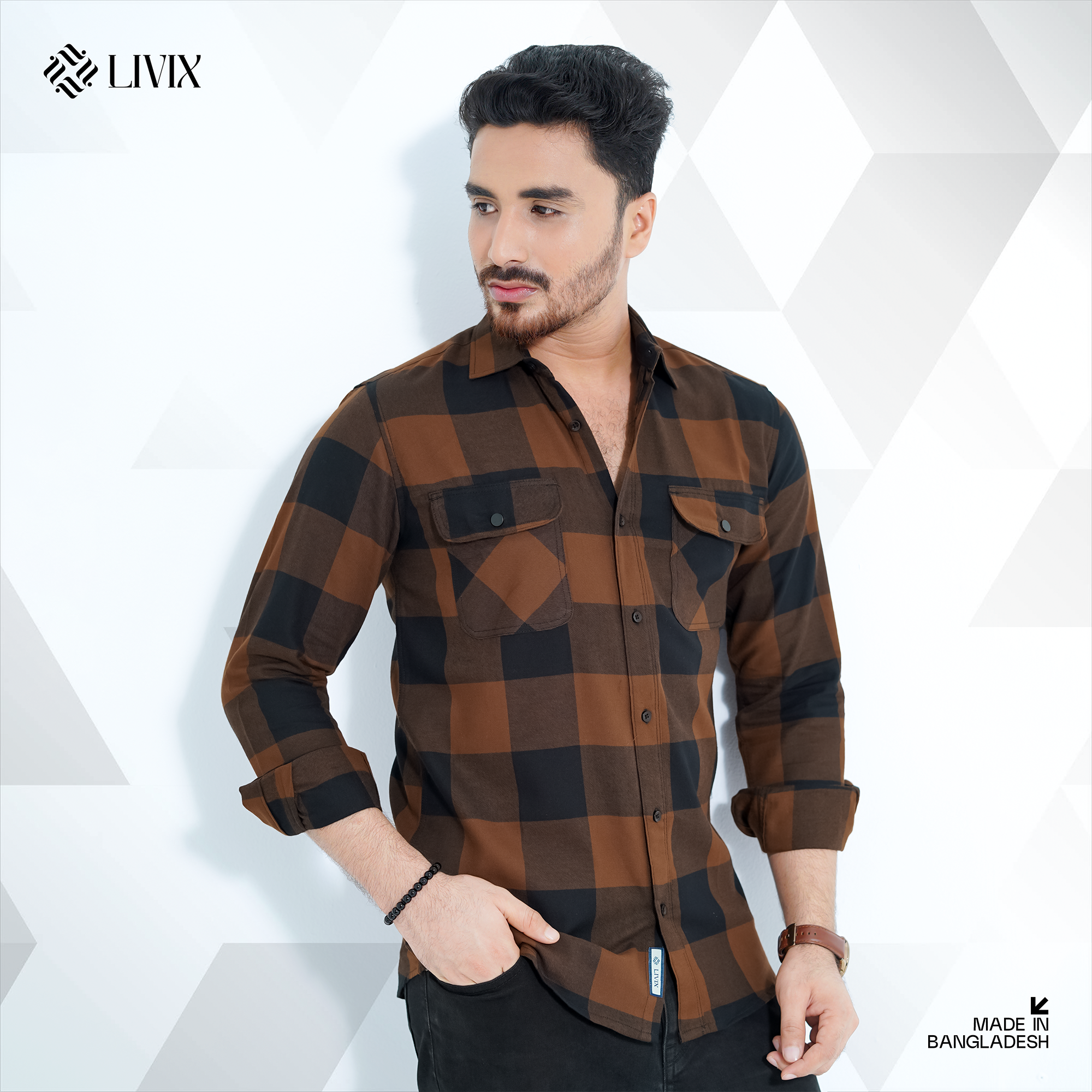 Men Classic Double Pocket Shirt LX 14