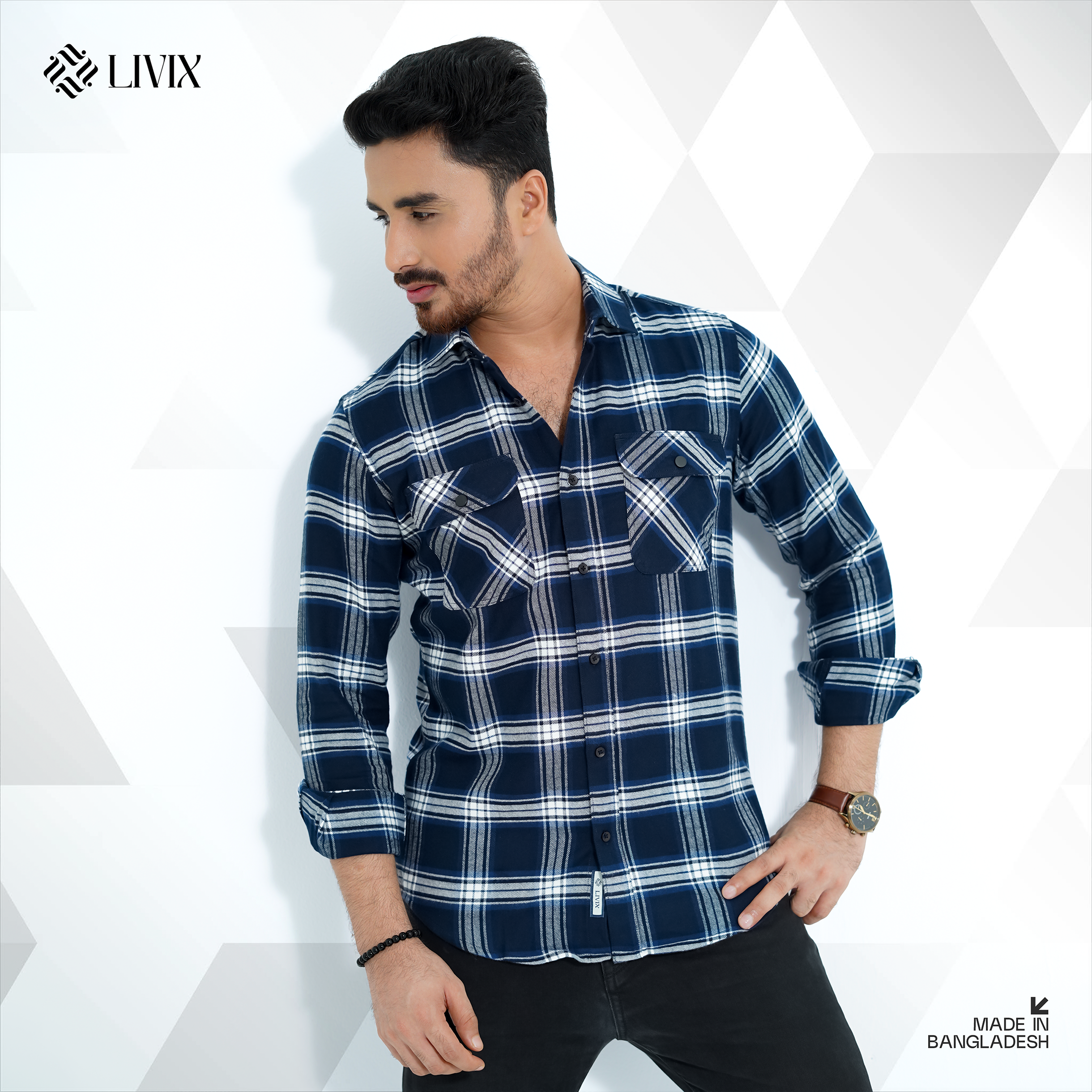 Men Classic Double Pocket Shirt LX 15