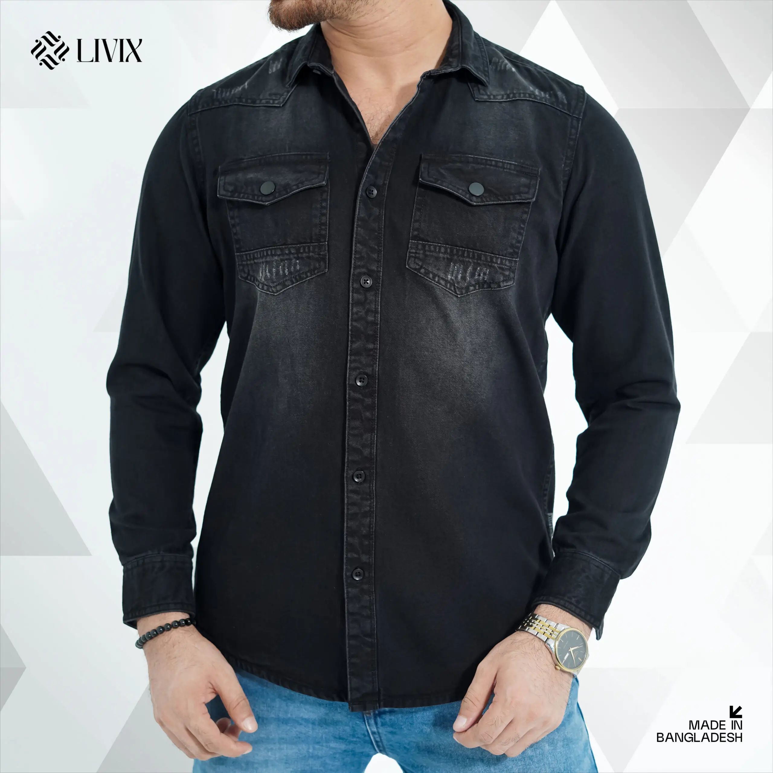 Premium Denim Shirt PDS003 - Image 2