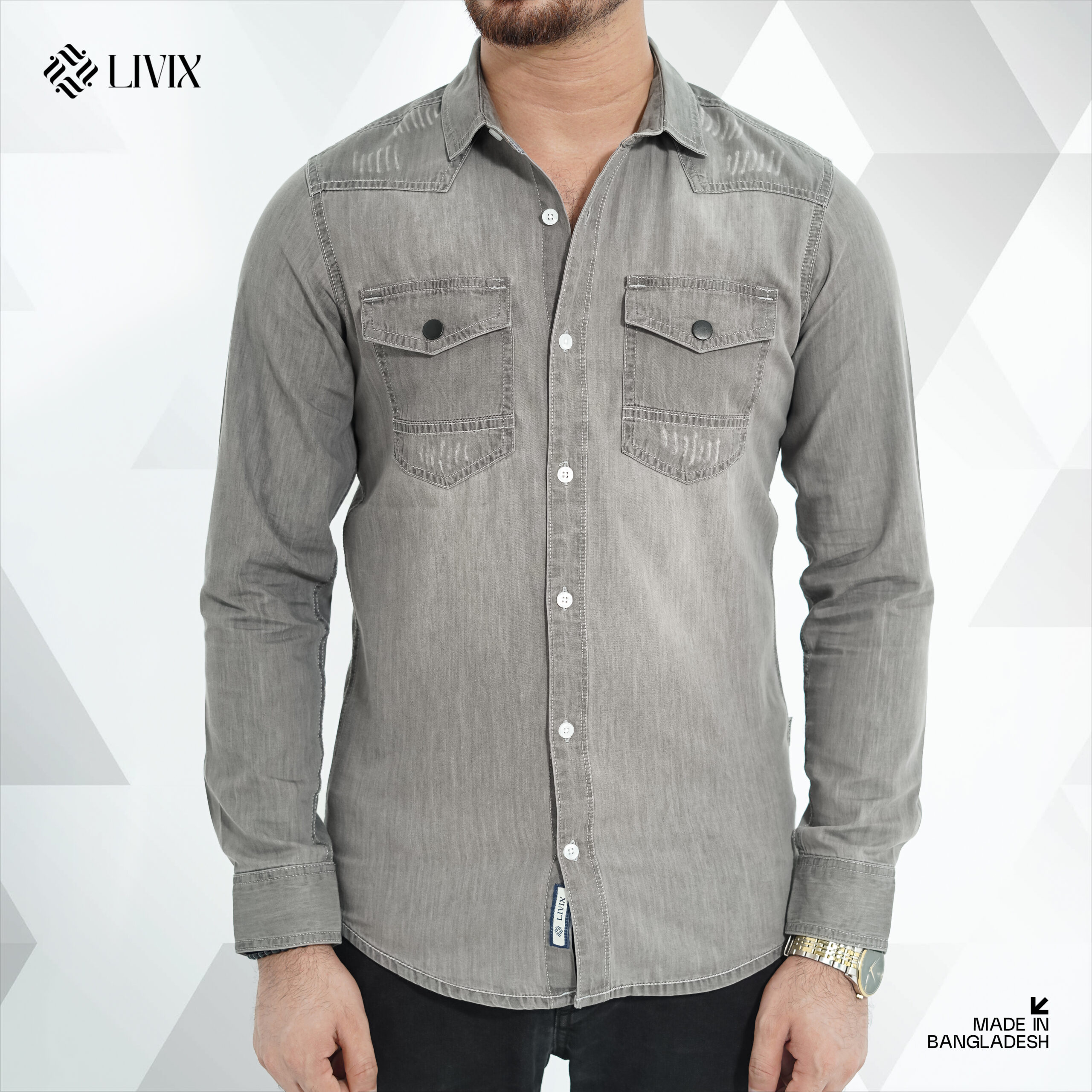 Premium Denim Shirt PDS002 - Image 2