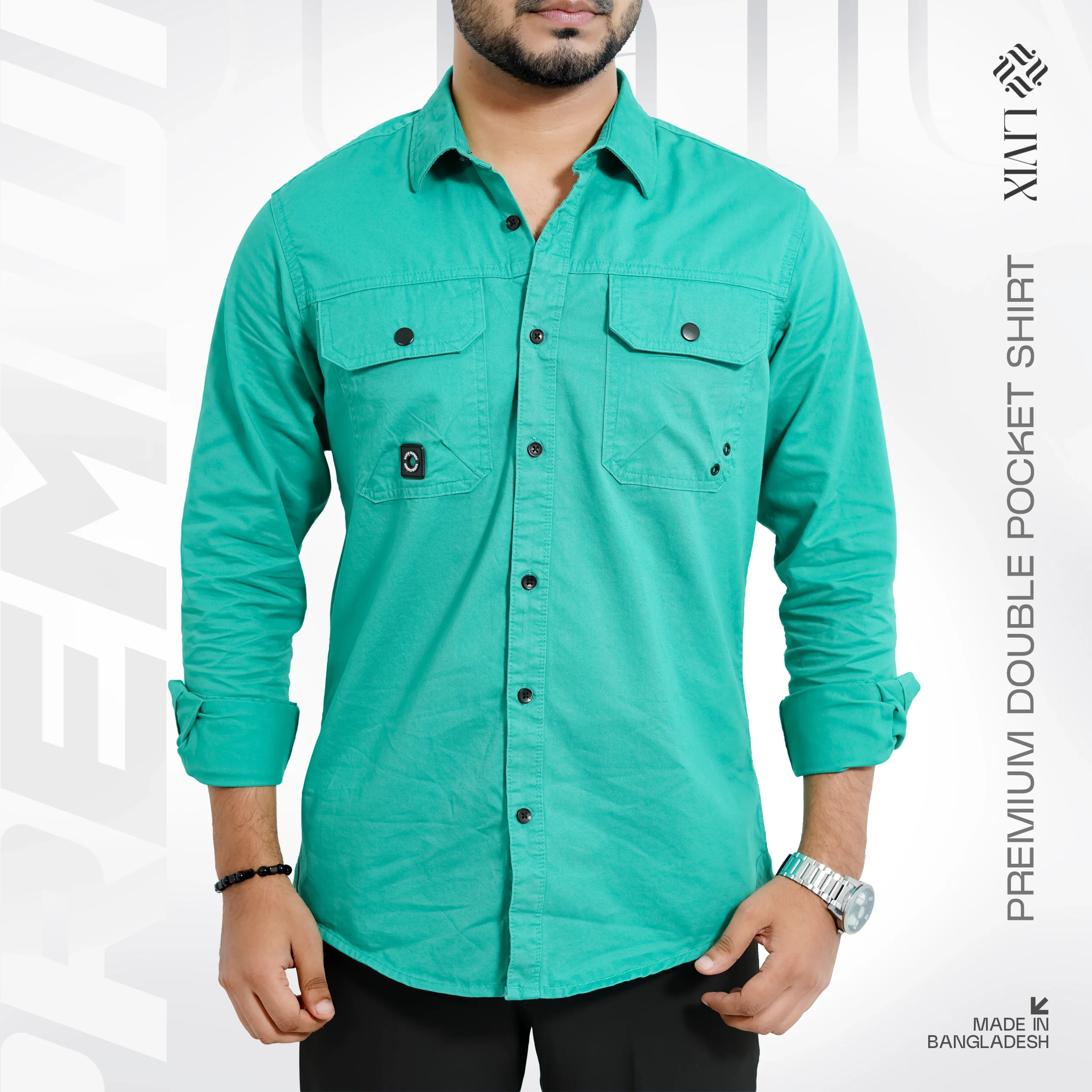 Premium Double Pocket Shirt PDPS003 - Image 2