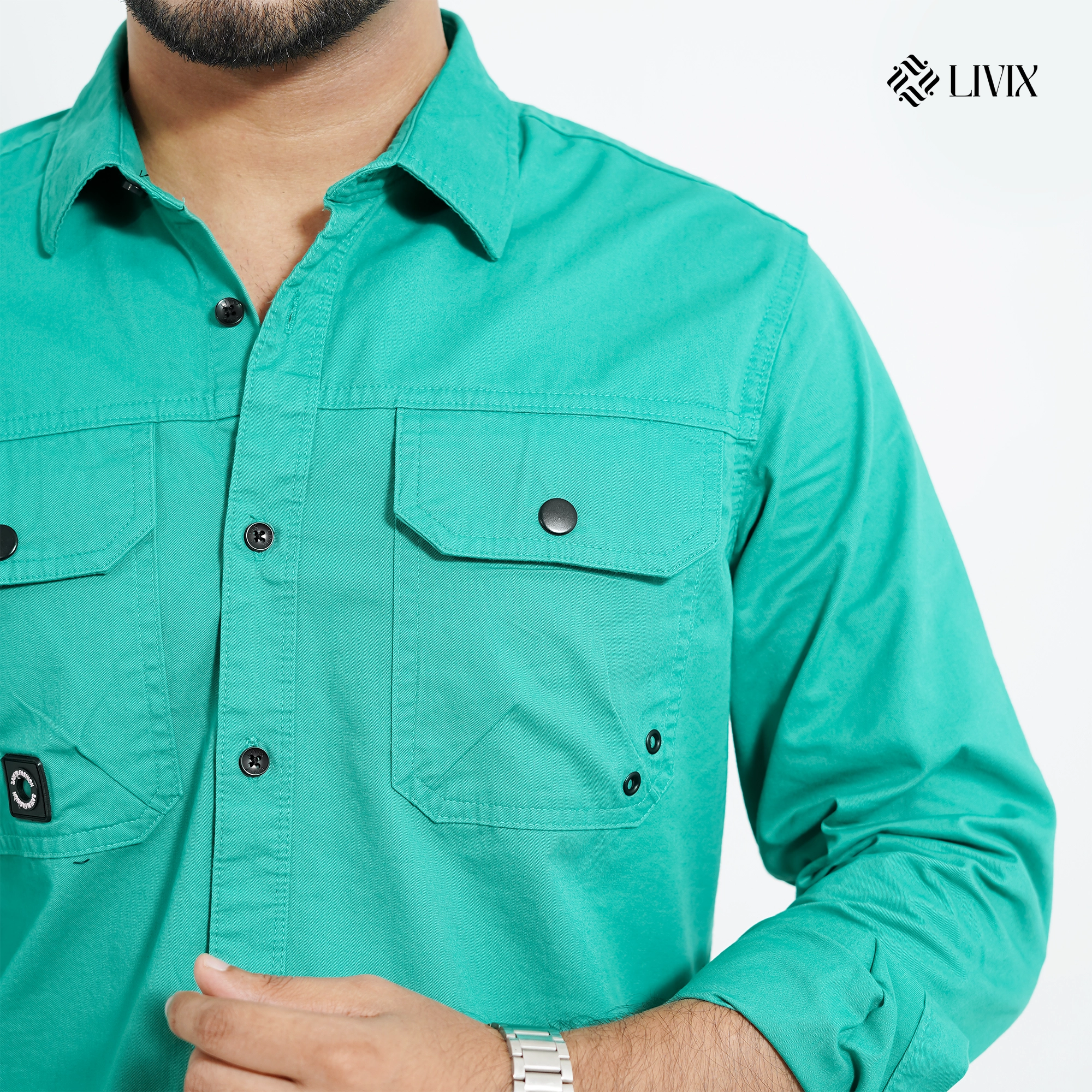 Premium Double Pocket Shirt PDPS003 - Image 3