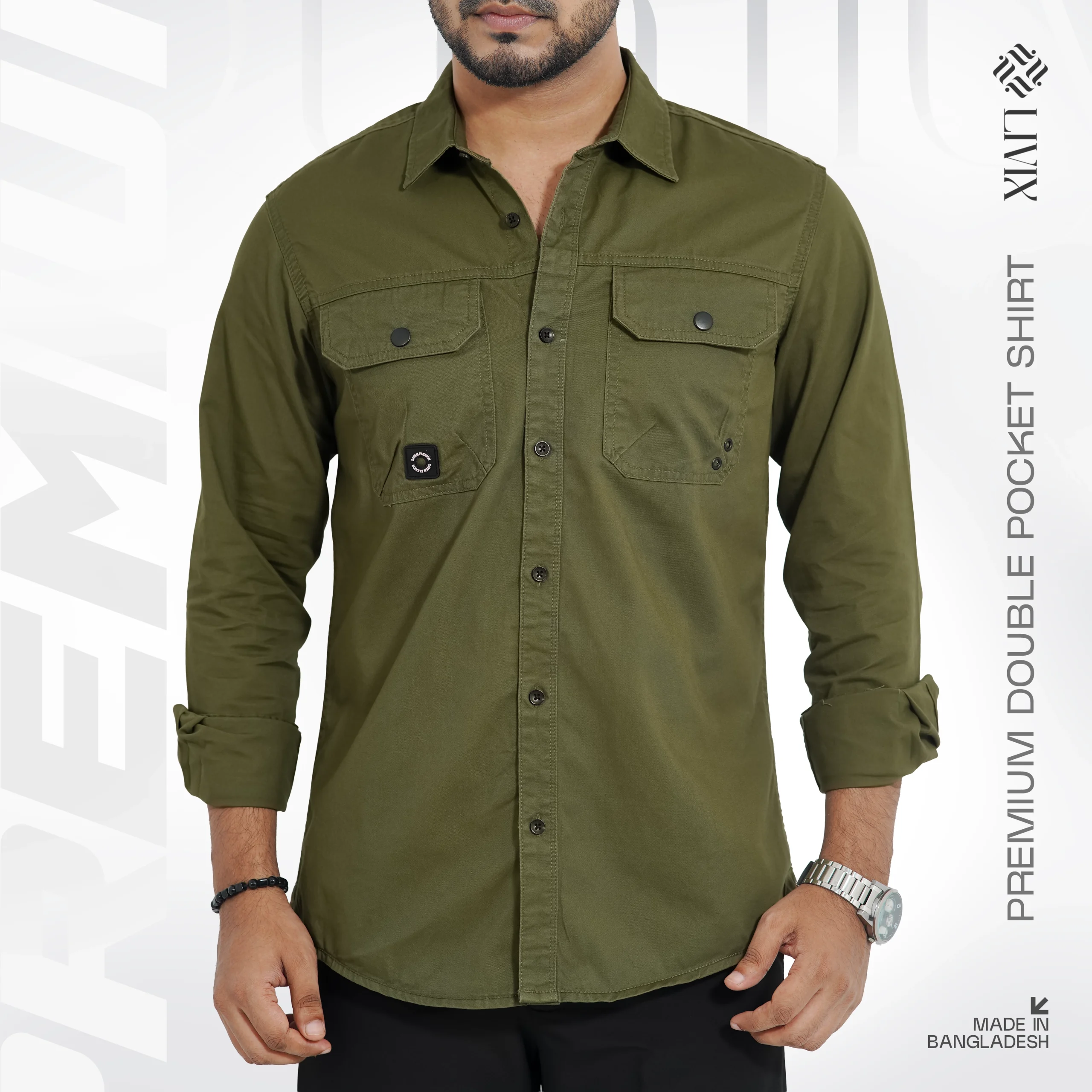 Premium Double Pocket Shirt PDPS010 - Image 2