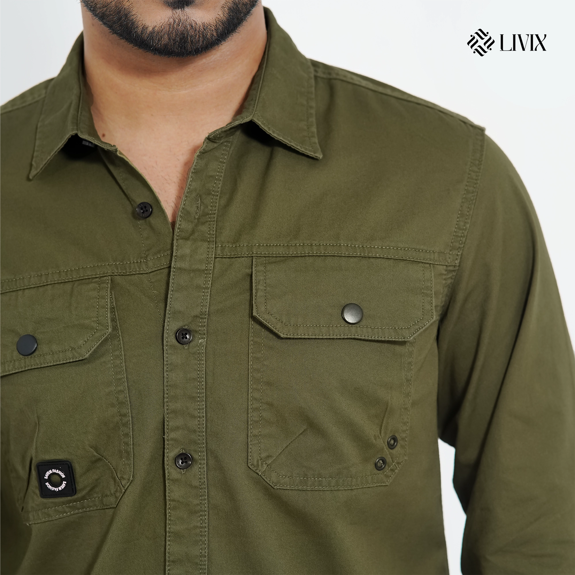 Premium Double Pocket Shirt PDPS010 - Image 3