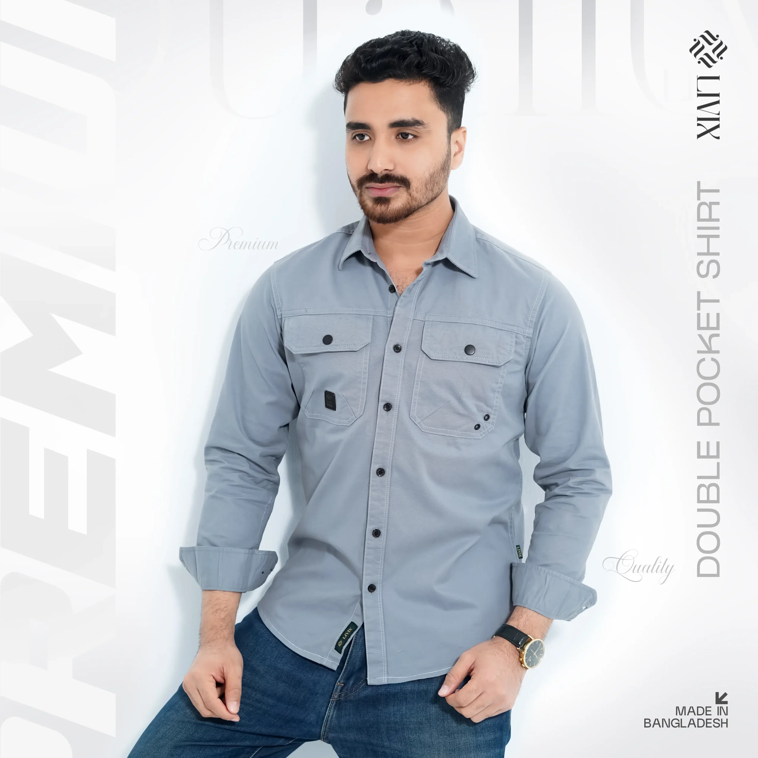 Premium Double Pocket Shirt PDPS004