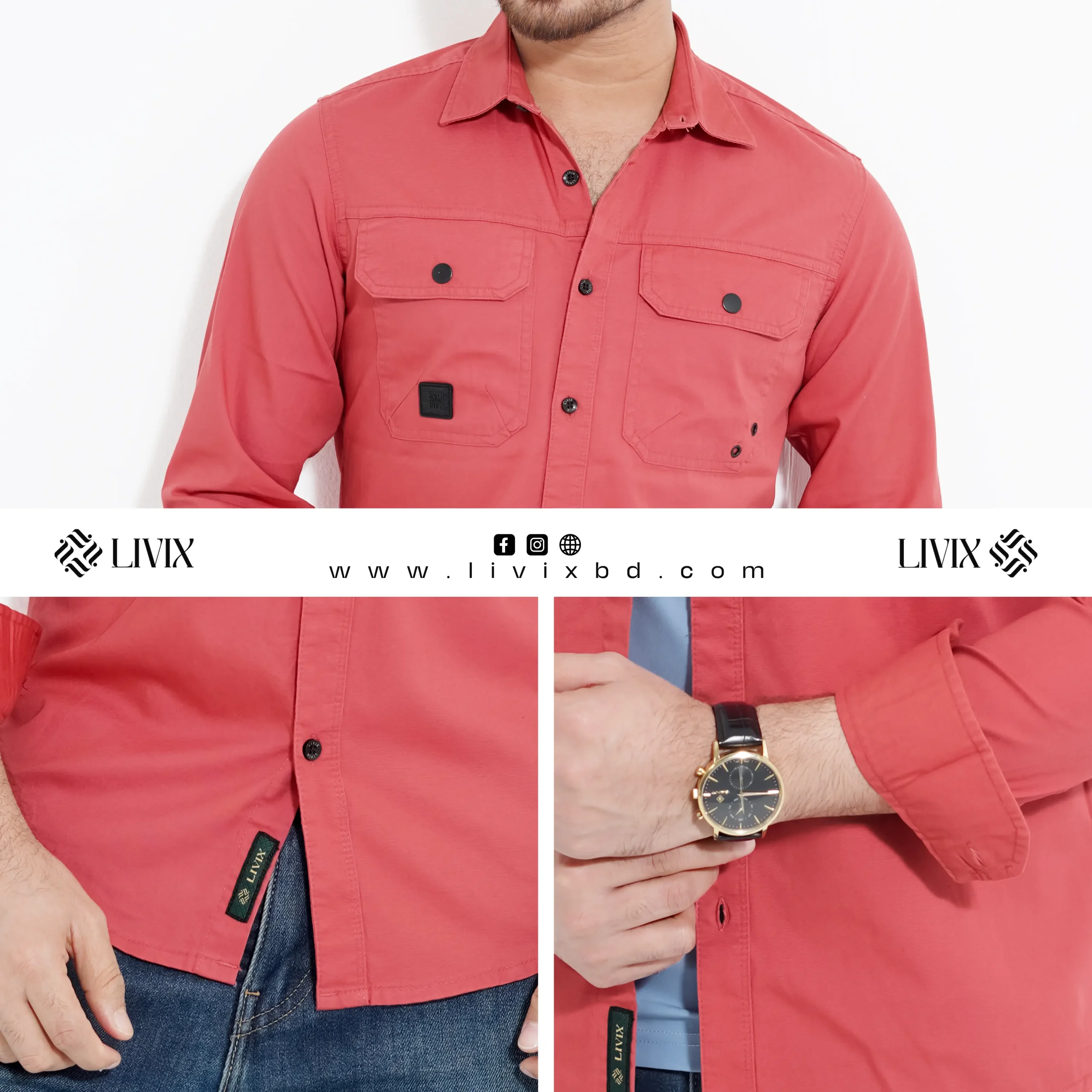 Premium Double Pocket Shirt PDPS001 - Image 2