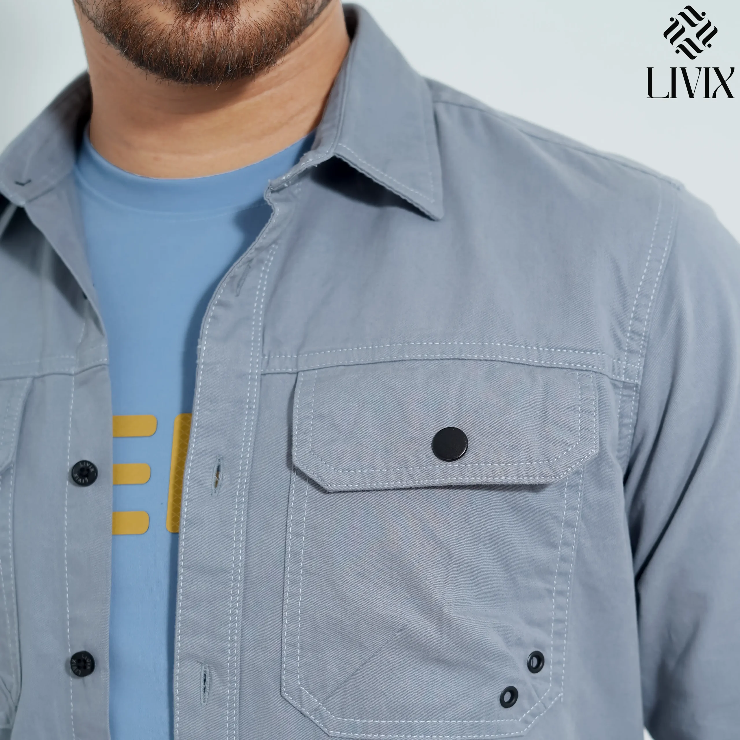 Premium Double Pocket Shirt PDPS004 - Image 4