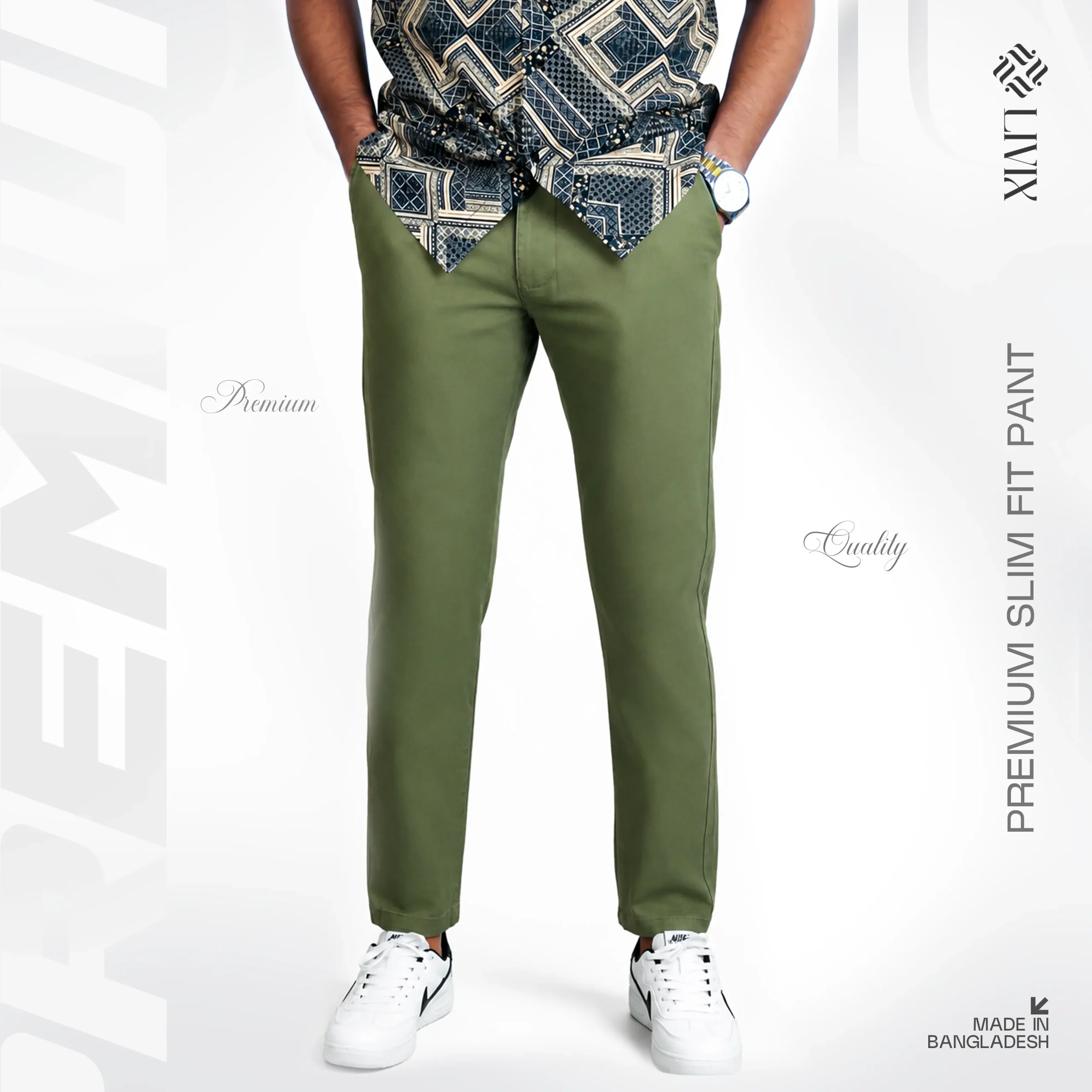 Twill Chino Pant- Light Olive