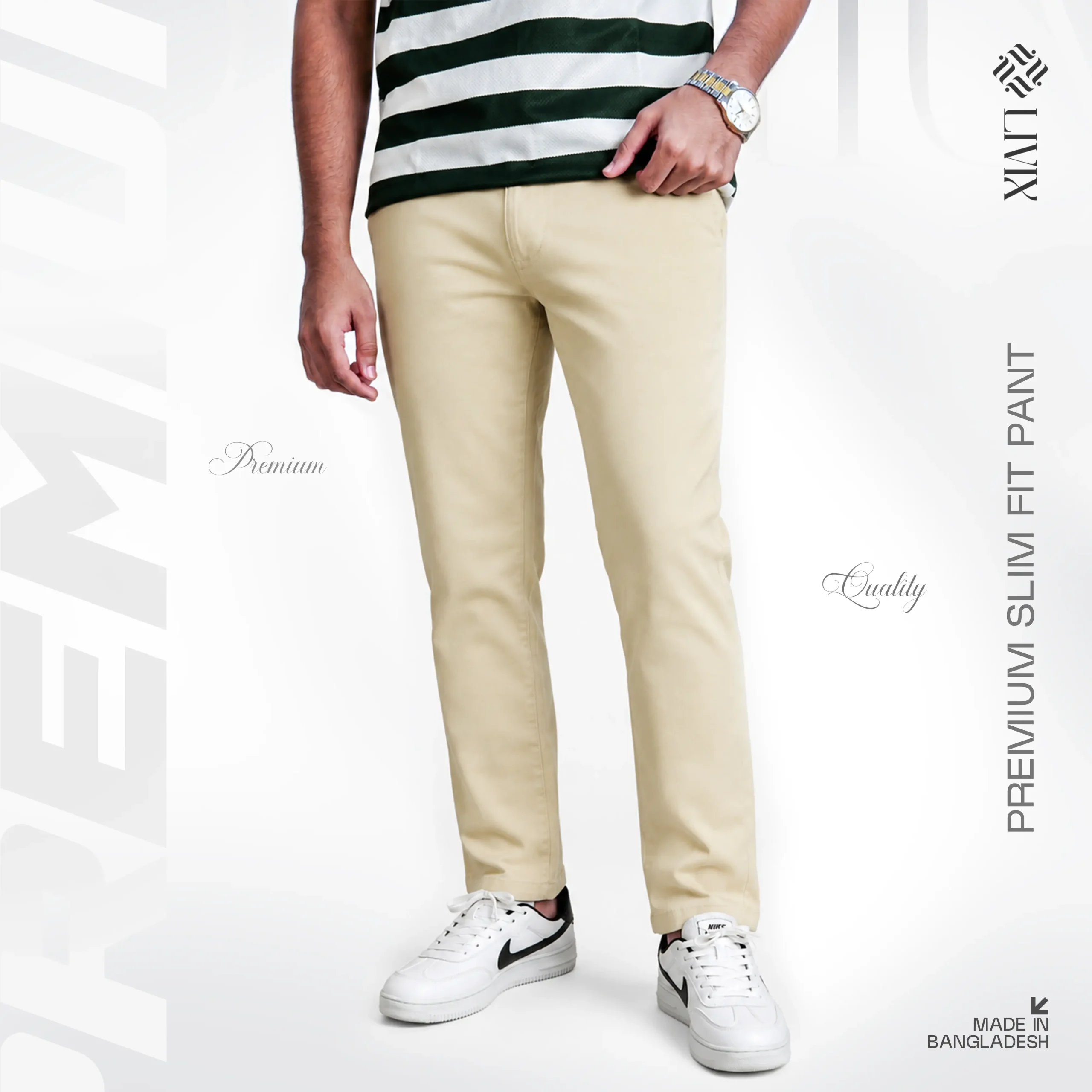 Twill Chino Pant- Cream