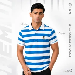 Premium Men's Striped Polo Shirt MSP002