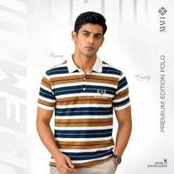 Premium Men's Striped Polo Shirt MSP001