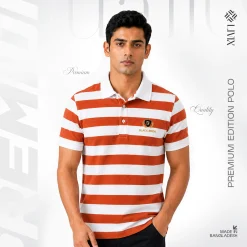 Premium Men's Striped Polo Shirt MSP003
