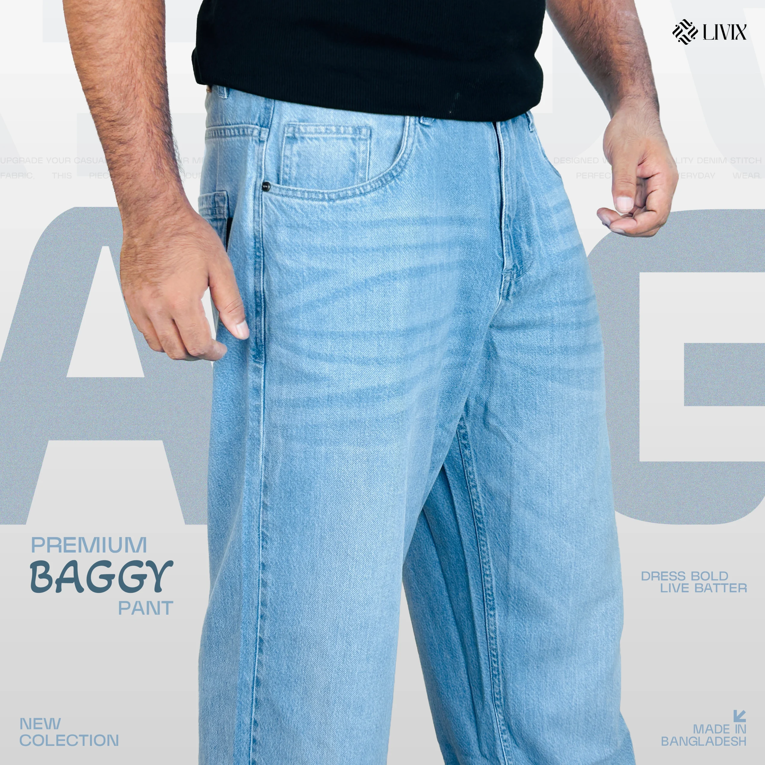 DENIM BAGGY PANT DBP007 - Image 4
