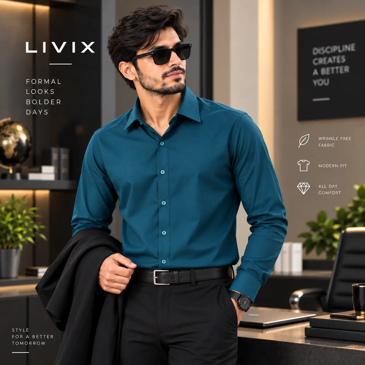 Wrinkle Free Solid Shirt WFSS004 - Image 2