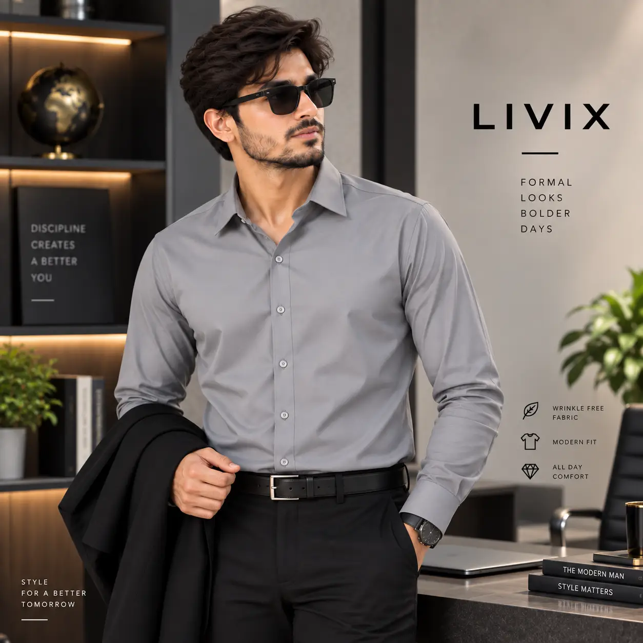 Wrinkle Free Solid Shirt WFSS002 - Image 2