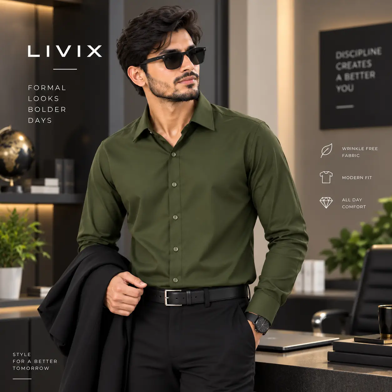 Wrinkle Free Solid Shirt WFSS003 - Image 2